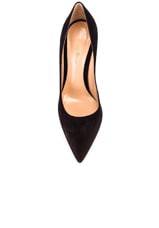 Gianvito Rossi Suede Gianvito Pumps in Black, view 4, click to view large image.