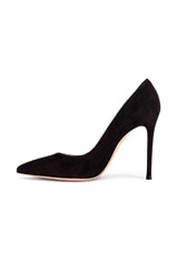Gianvito Rossi Suede Gianvito Pumps in Black, view 5, click to view large image.