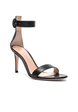 Gianvito Rossi Leather Portofino Heels in Black, view 2, click to view large image.