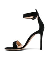 Gianvito Rossi Suede Portofino Heels in Black, view 5, click to view large image.