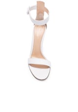 Gianvito Rossi Leather Portofino Heels in White, view 4, click to view large image.