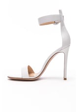 Gianvito Rossi Leather Portofino Heels in White, view 5, click to view large image.