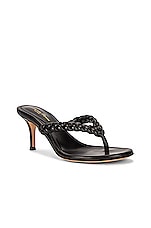 Gianvito Rossi Tropea Leather Sandals in Black, view 2, click to view large image.