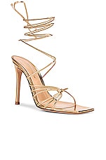 Gianvito Rossi Nappa Silk Strappy Heels in Mekong, view 2, click to view large image.
