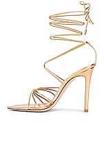 Gianvito Rossi Nappa Silk Strappy Heels in Mekong, view 3, click to view large image.