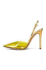 Gianvito Rossi Ribbon D'Orsay Plexi Heels in Mekong & Arum, view 5, click to view large image.