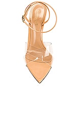 Gianvito Rossi Stark Ankle Strap Heels in Transparent & Nude, view 4, click to view large image.