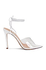 Gianvito Rossi Skye Strappy Heels in Transparent & White, view 1, click to view large image.