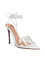 Gianvito Rossi Skye Strappy Heels in Transparent & White, view 2, click to view large image.