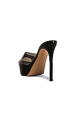 Gianvito Rossi Betty Platform Mules in Fume & Black, view 3, click to view large image.