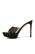 Gianvito Rossi Betty Platform Mules in Fume & Black, view 5, click to view large image.