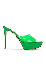 Gianvito Rossi Betty Platform Mule in Green, view 1, click to view large image.