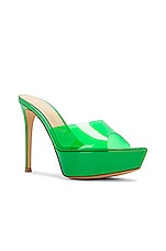 Gianvito Rossi Betty Platform Mule in Green, view 2, click to view large image.