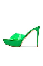 Gianvito Rossi Betty Platform Mule in Green, view 5, click to view large image.