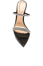 Gianvito Rossi Platform Mules in Black & Crystal, view 4, click to view large image.