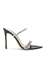 Gianvito Rossi Cannes Sandal in Black & Crystal, view 1, click to view large image.