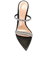 Gianvito Rossi Cannes Sandal in Black & Crystal, view 4, click to view large image.