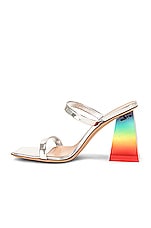 Gianvito Rossi Double Strap Sandal in Silver, view 5, click to view large image.