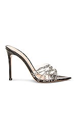 Gianvito Rossi Plexi Sandal in Transparent & Black, view 1, click to view large image.