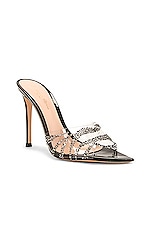 Gianvito Rossi Plexi Sandal in Transparent & Black, view 2, click to view large image.