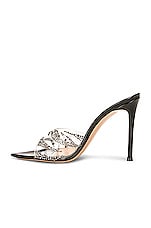 Gianvito Rossi Plexi Sandal in Transparent & Black, view 5, click to view large image.