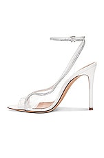 Gianvito Rossi Crystelle Plexi Sandal in Transparent, White, & White, view 5, click to view large image.