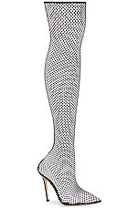Gianvito Rossi Lipari Over The Knee Boot in Black, Transparent, & Black, view 2, click to view large image.
