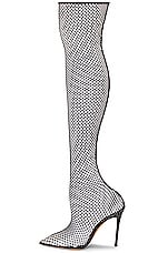 Gianvito Rossi Lipari Over The Knee Boot in Black, Transparent, & Black, view 5, click to view large image.