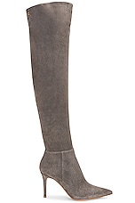 Gianvito Rossi Jules Camoscio Tg.45 Boots in Grey, view 1, click to view large image.