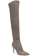 Gianvito Rossi Jules Camoscio Tg.45 Boots in Grey, view 2, click to view large image.