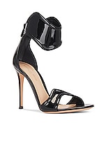 Gianvito Rossi Thick Ankle Strap Sandal in Black, view 2, click to view large image.