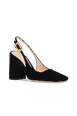 Gianvito Rossi Sling Back Pump in Black, view 2, click to view large image.