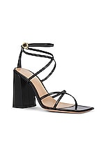 Gianvito Rossi Strappy Sandal in Black, view 2, click to view large image.