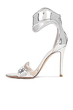 Gianvito Rossi Metal Sandal in Silver, view 5, click to view large image.