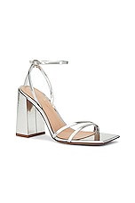Gianvito Rossi Ankle Strap Sandal in Silver, view 2, click to view large image.
