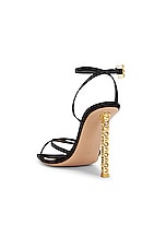 Gianvito Rossi Ankle Strap Sandal in Suede Black, view 3, click to view large image.