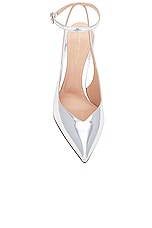 Gianvito Rossi Sling Back Pump in Silver, view 4, click to view large image.