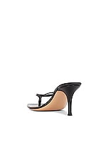 Gianvito Rossi Ribbon Thong Sandal in Patent Black, view 3, click to view large image.