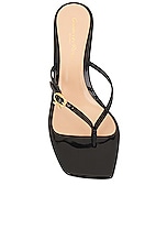Gianvito Rossi Ribbon Thong Sandal in Patent Black, view 4, click to view large image.