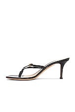 Gianvito Rossi Ribbon Thong Sandal in Patent Black, view 5, click to view large image.