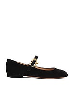 Gianvito Rossi Mary Ribbon Flats in Black, view 1, click to view large image.
