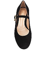 Gianvito Rossi Mary Ribbon Flats in Black, view 4, click to view large image.