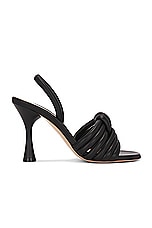Gianvito Rossi Nappa Sling Back Heels in Black, view 1, click to view large image.