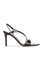 Gianvito Rossi Vernice Sling Back Heels in Black, view 1, click to view large image.