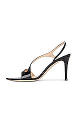 Gianvito Rossi Vernice Sling Back Heels in Black, view 5, click to view large image.