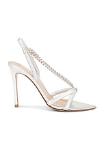 Gianvito Rossi Nappa Silk Heels in Silver, view 1, click to view large image.