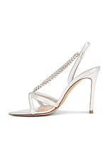 Gianvito Rossi Nappa Silk Heels in Silver, view 5, click to view large image.