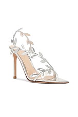Gianvito Rossi Glass &amp; Metal Heels in Transparent & Silver, view 2, click to view large image.