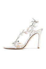 Gianvito Rossi Glass &amp; Metal Heels in Transparent & Silver, view 5, click to view large image.