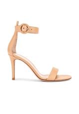 Gianvito Rossi Leather Portofino Heels in Nude, view 1, click to view large image.